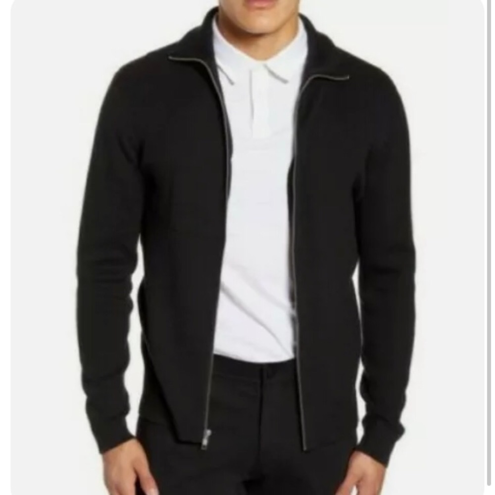Calibrate Mens Black Caviar Zip sweater